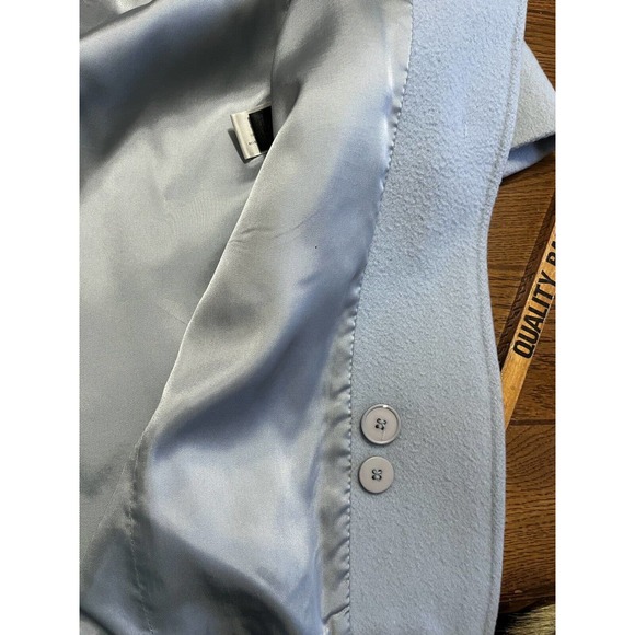 Anne Klein Mid-length Peacoat Baby Blue-Gray Wool Hidden Buttons Size 6 - Picture 15 of 16